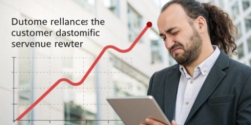 A graph showing a downward trend in revenue next to an image of a dissatisfied customer