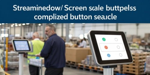 Improved Efficiency in Label Printing A diagram showing a streamlined workflow with a touch screen scale versus a complex button-based one