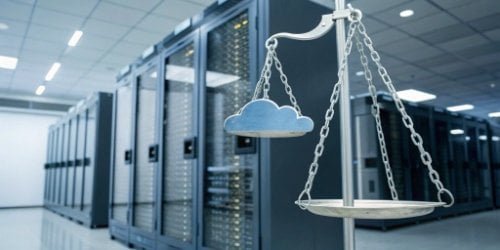 Encrypted Scale Data Transmission A graphic illustrating a secure, encrypted connection between a scale and a cloud server.