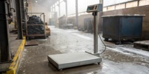 Can a label printing scale operate in harsh industrial environments (wet, dusty, cold)?