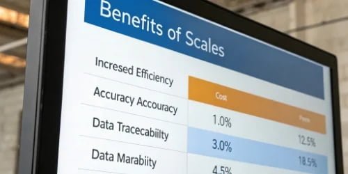 A chart showing the benefits of smart PC scales like increased efficiency and accuracy