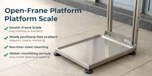 An open-frame platform scale designed for easy cleaning