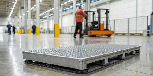 A durable, IP69K rated scale shown in a clean but tough industrial setting.