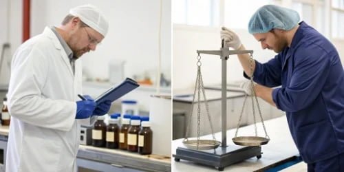 Side-by-side comparison of manual weighing vs. smart PC scale efficiency