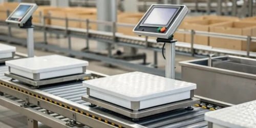 A diagram showing a scale connected to a cloud database and ERP system