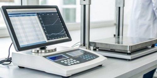 Hardware Supporting Custom Software Weighing scale connected to a computer system running traceability software
