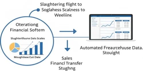 A diagram showing data flowing from slaughterhouse scales to a financial system dashboard