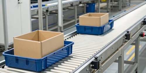 Checkweigher Sorting Process Diagram showing packages being sorted by a checkweigher into correct, underweight, and overweight bins