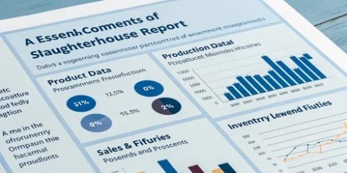 Essential Components of a Slaughterhouse Report An infographic showing the essential components of a slaughterhouse report