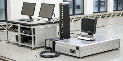 An array of modern technologies including an RFID scanner, an IoT-enabled scale, and a central computer hub.
