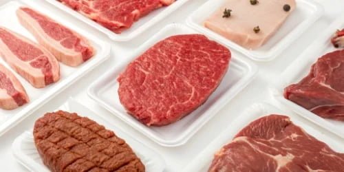 Product-Based Costing for Meat Cuts Various cuts of meat with price tags, illustrating product-based costing