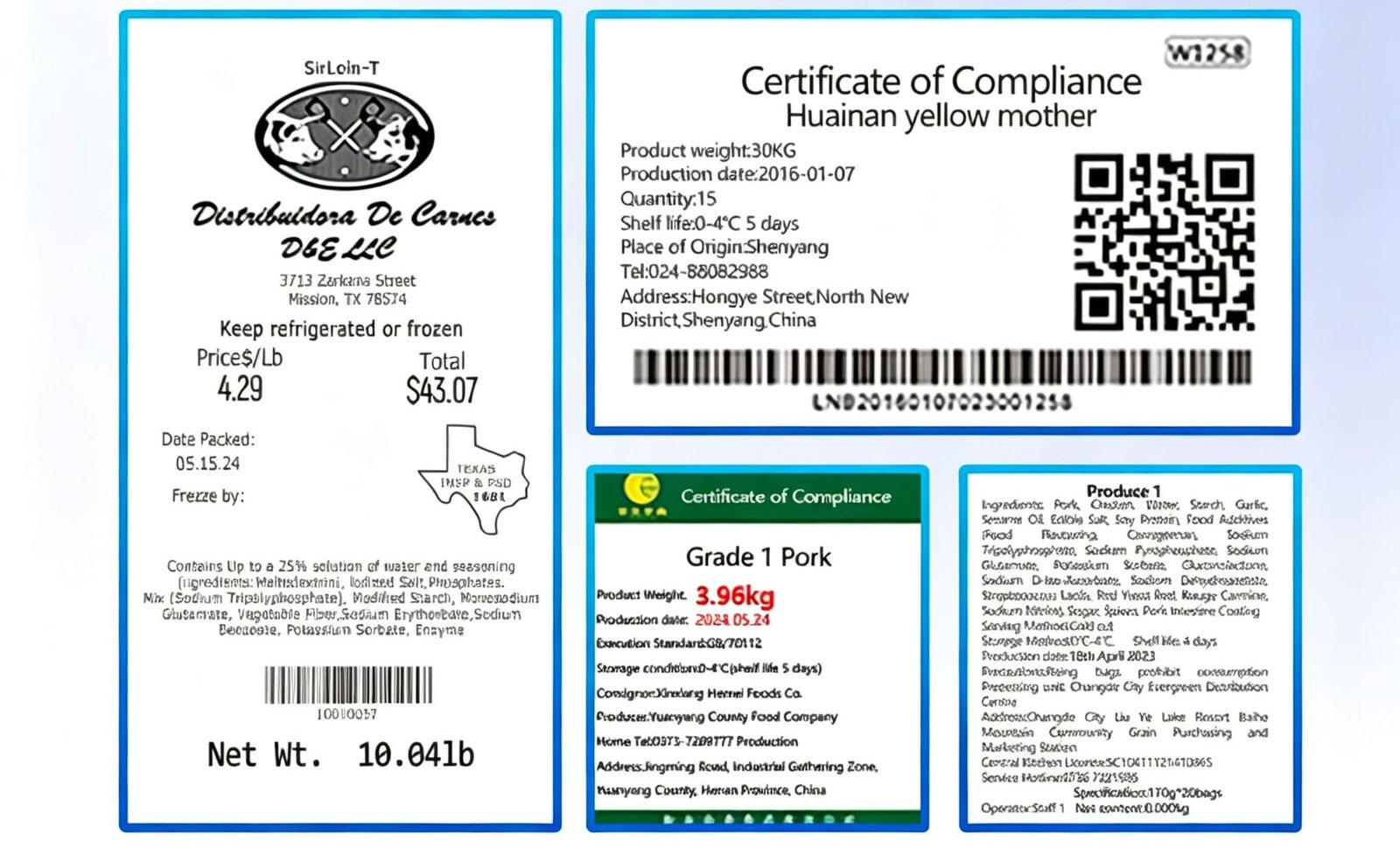 Multi-product label output from portioning scale