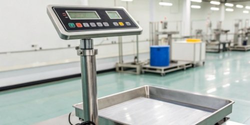 Easy-to-Read Scale Display A simple, clear digital display on an industrial scale showing a stable weight