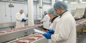 How is meat traceability implemented in slaughterhouses?