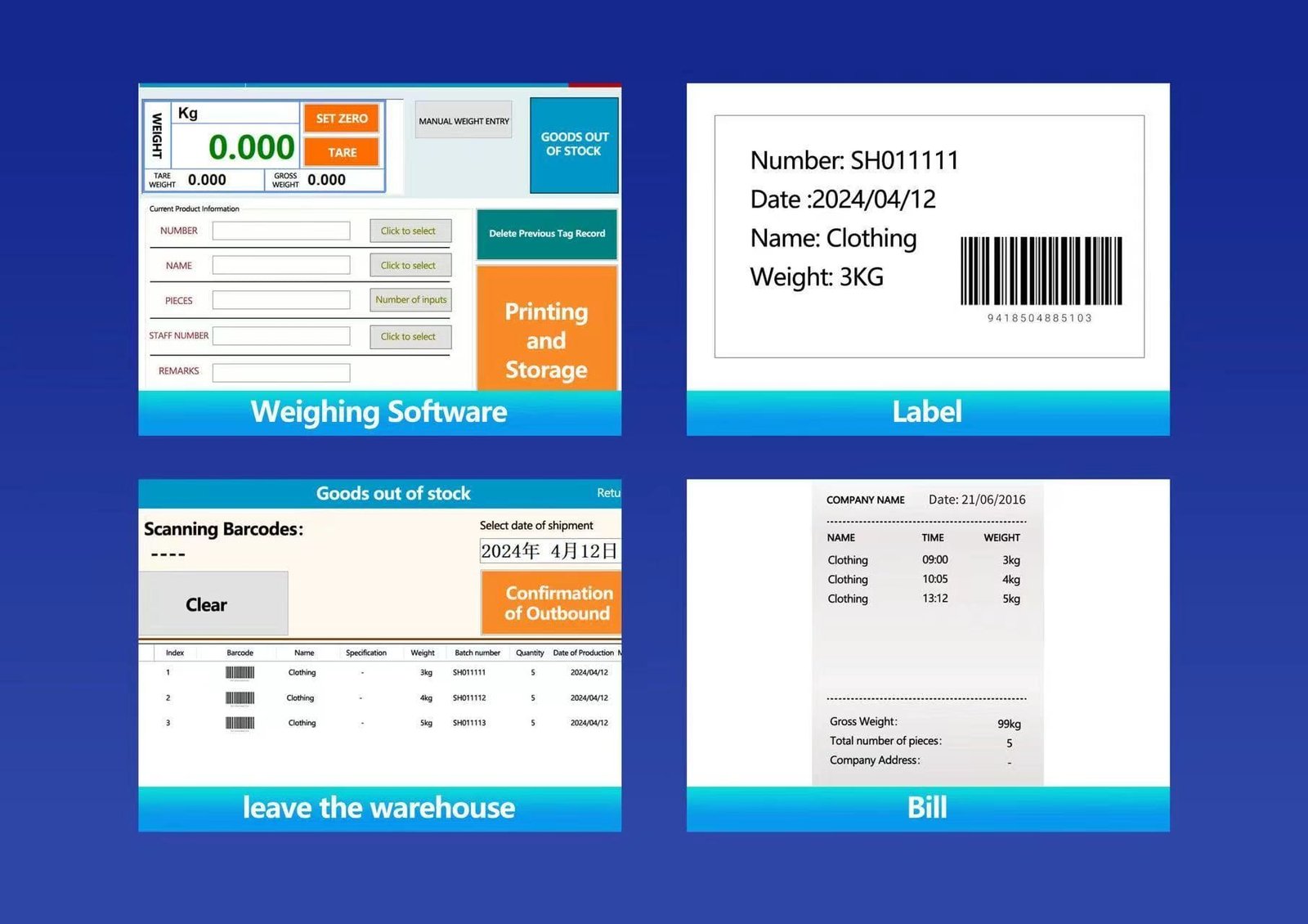 Custom label printing service for industrial scales