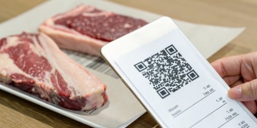 A well-designed slaughterhouse weighing receipt with a prominent QR code