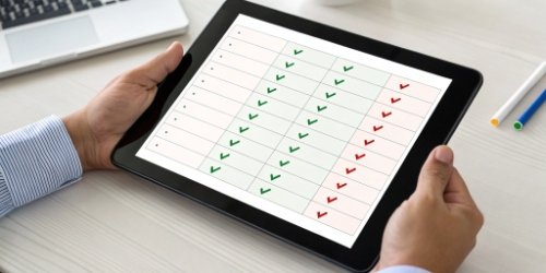 Pros and Cons of Dispatch Methods A pros and cons list comparing counting and scanning on a digital tablet