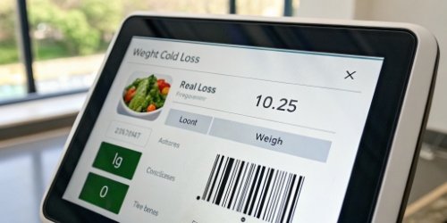 Real-time Cold Loss Indicator A user interface showing weight, barcode details, and a real-time cold loss percentage.