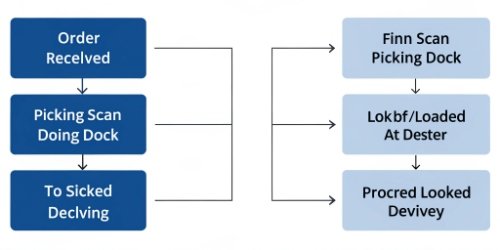 A clear workflow diagram showing the steps: Order Received -> Scan Item for Picking -> Final Scan at Loading Dock -> Shipped.
