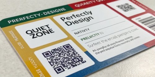 A perfectly designed product label highlighting the QR code with ample white space around it.