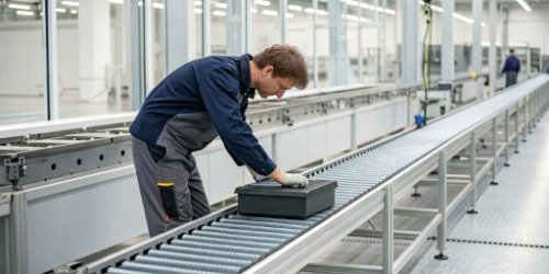 Effective Implementation of Weighing Systems A technician installing an industrial scale on a production line