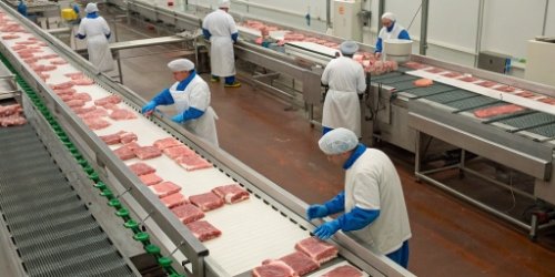 How to best manage material distribution in meat cutting and weighing?