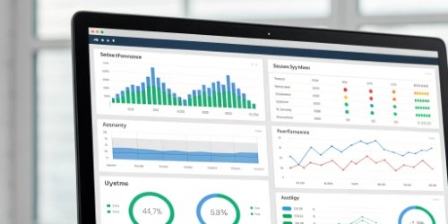 A system dashboard showing stable performance metrics and uptime.