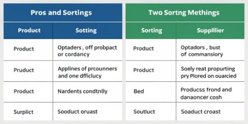 Comparing Product vs. Supplier Sorting A comparison chart showing pros and cons of two different options.