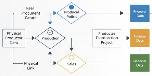 End-to-End Data Integration Flowchart A flowchart showing the integration of procurement, production, and sales data points.