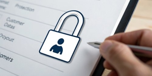 Protecting Merchant Information During Sorting Icon showing a lock over a customer list.