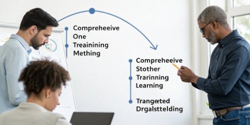 A diagram showing a focused training approach versus a broad one