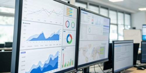 A dashboard showing real-time production analytics and KPIs.