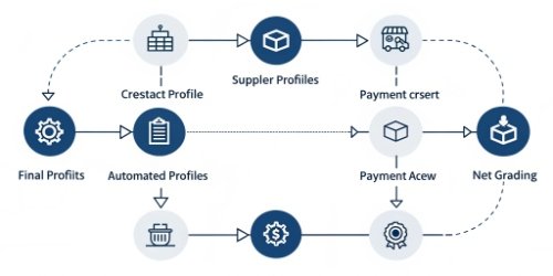 A step-by-step flowchart illustrating the functions of a hog purchasing and payment system, from contract to payment.