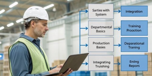 A flowchart showing the training phases from Basics to Departmental to Integration