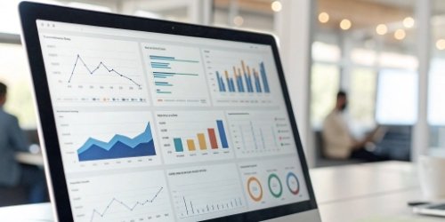 Data-Driven Operational Optimization A dashboard on a screen showing real-time analytics and charts for business operations