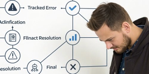 Diagram showing the lifecycle of a tracked error from flagging to resolution.