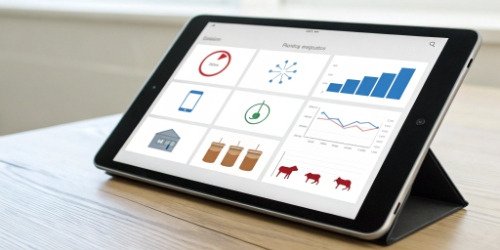 Slaughterhouse Management System UI A user-friendly slaughterhouse management system dashboard on a tablet