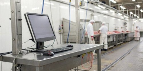 Slaughterhouse Industrial PC System An industrial PC operating in a clean but industrial slaughterhouse environment
