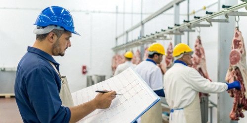 A timeline showing the slaughterhouse process from manual to automated with PDA