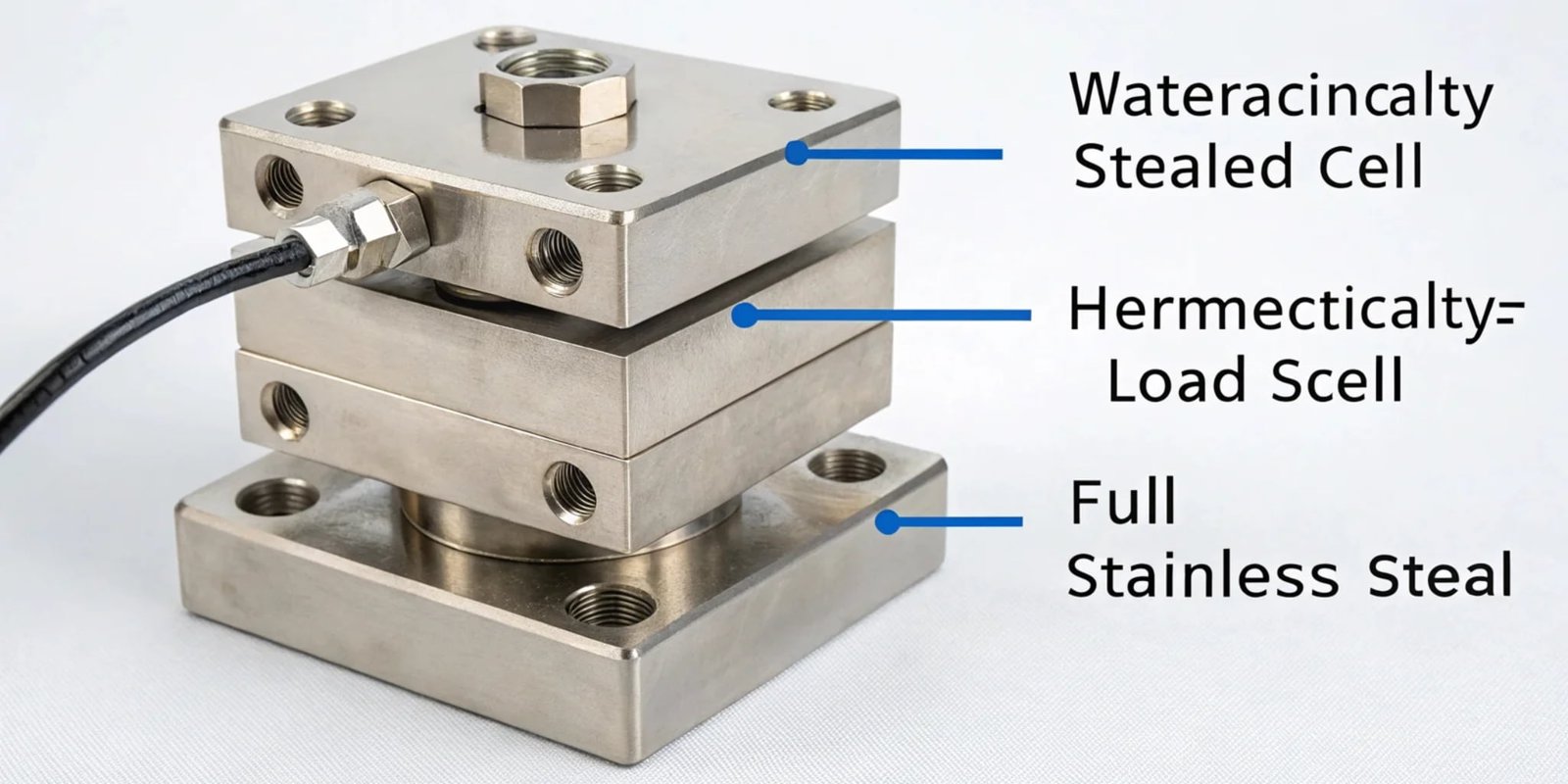 Anatomy of a Hermetically Sealed Load Cell An illustration showing the different layers of protection in a hermetically sealed load cell.