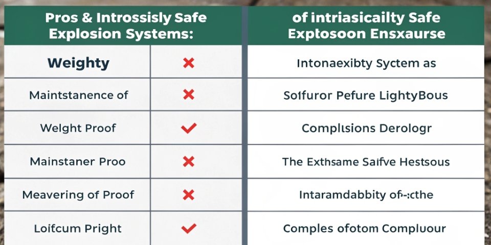 Comparing Explosion Protection Methods A comparison table or infographic showing the pros and cons of Intrinsically Safe vs. Explosion-Proof scales.