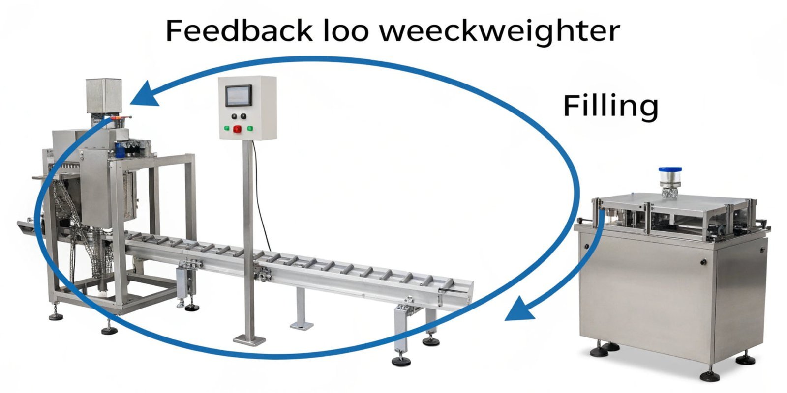 Checkweigher Feedback Loop System A diagram showing the feedback loop from the checkweigher back to the filling machine.