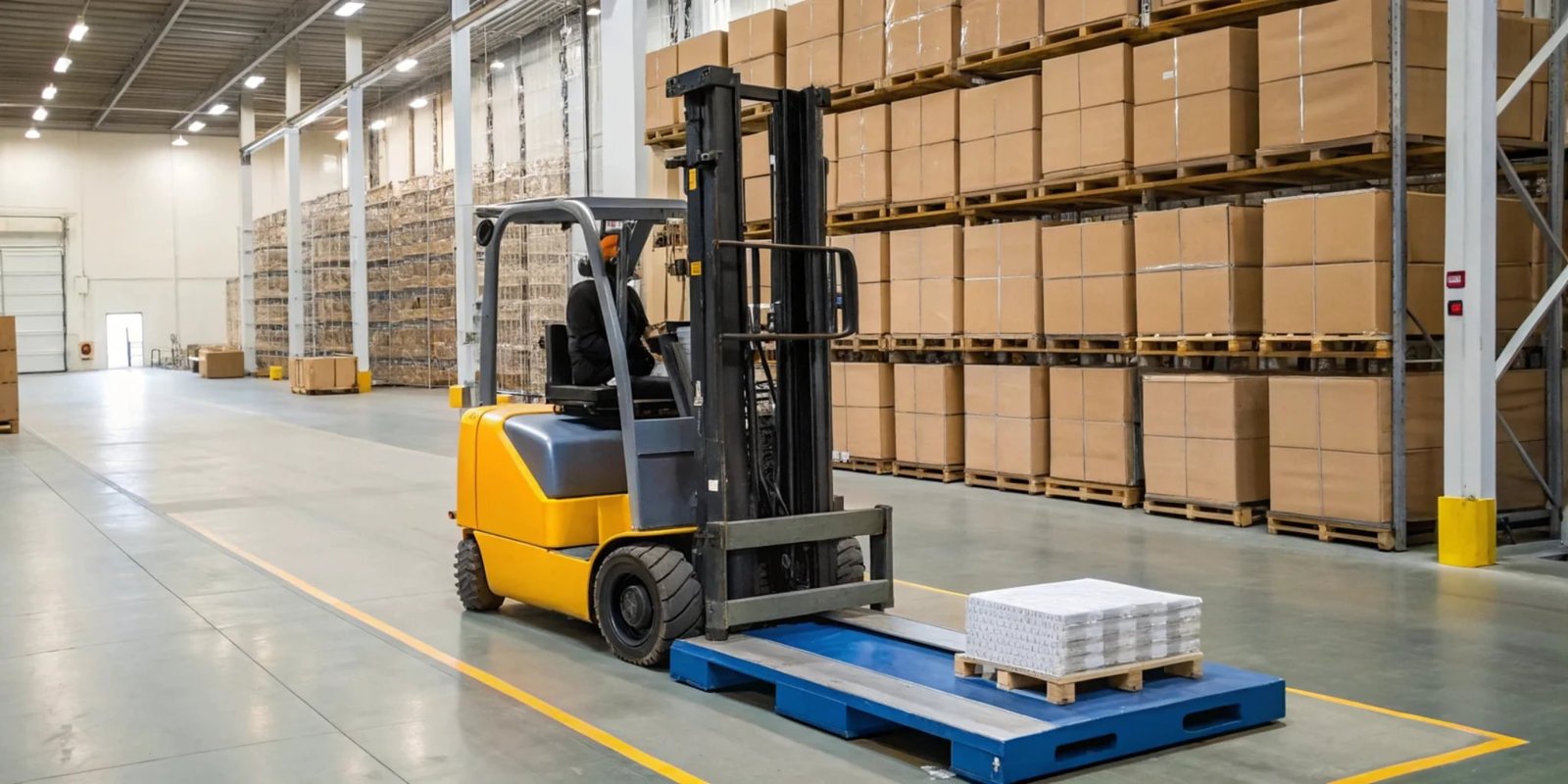 Advantages of Forklift Scales A diagram showing the streamlined workflow with a forklift scale compared to the multi-step process with a platform scale.