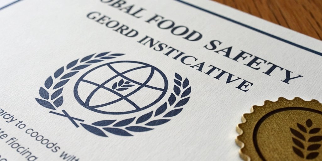 GFSI Certification Logo Close-up of a GFSI (Global Food Safety Initiative) logo on a certificate
