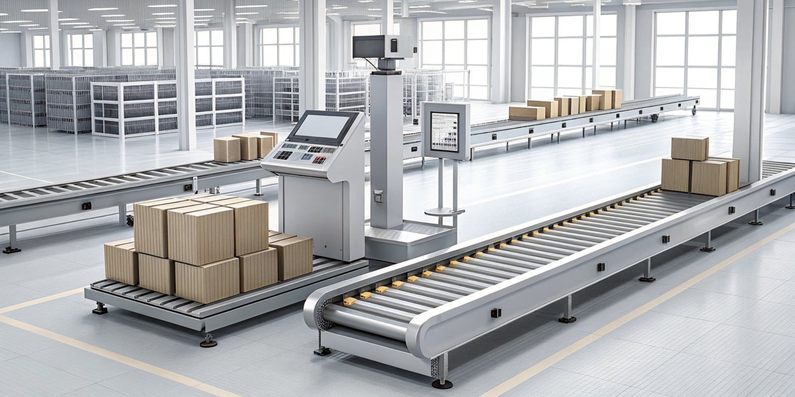 Automated Grading Scale for Production A modern grading scale in a clean factory setting